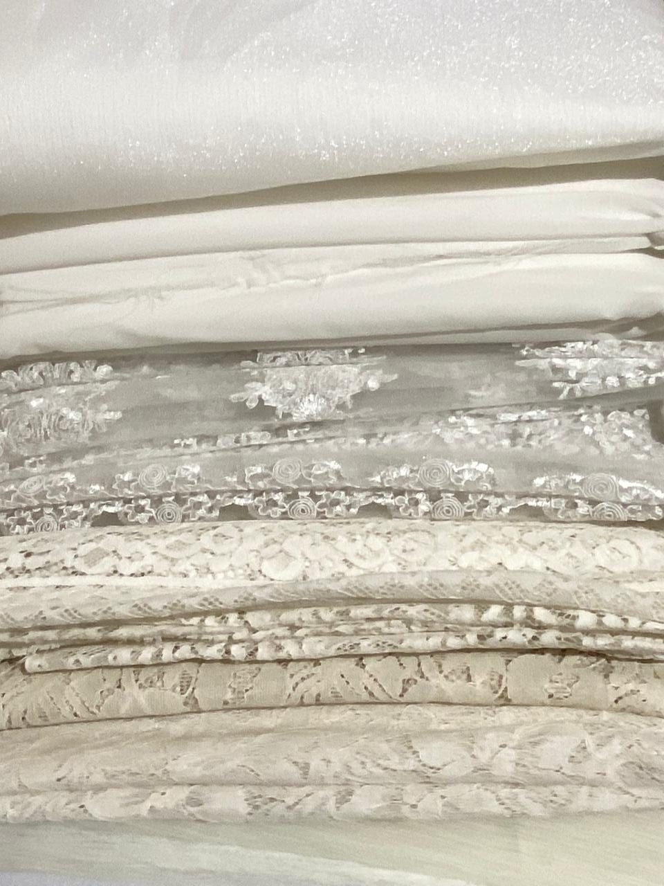 Detail shot of lace and fabric